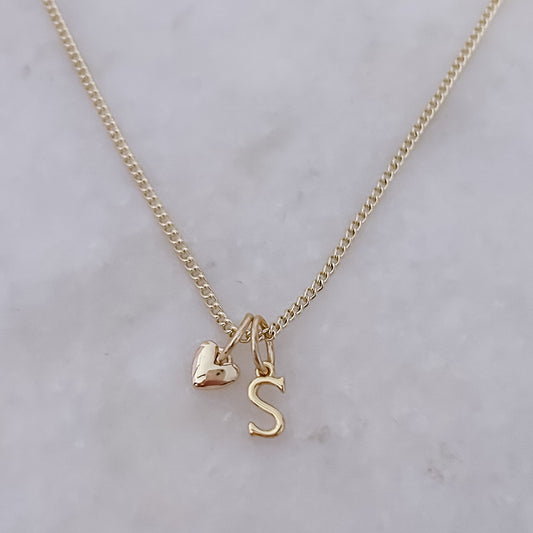 Initial + Heart Necklace (A-Z)