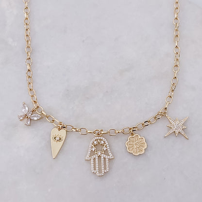 Mystic Hamsa - Charm Necklace
