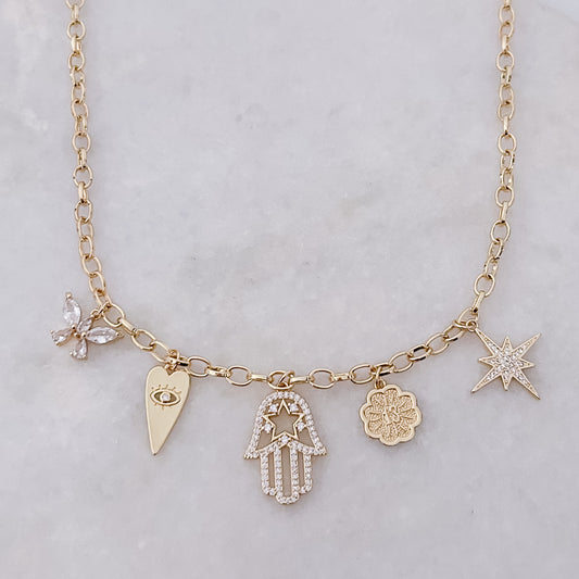 Mystic Hamsa - Charm Necklace