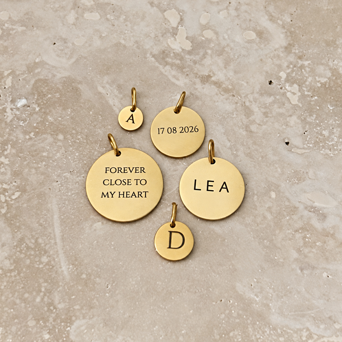 Medium Coin - Engraved Charm