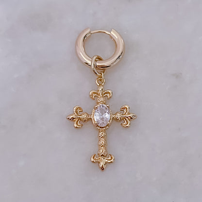 Diamond Cross Hoop