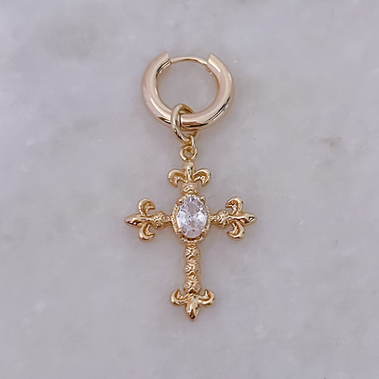 Diamond Cross Hoop