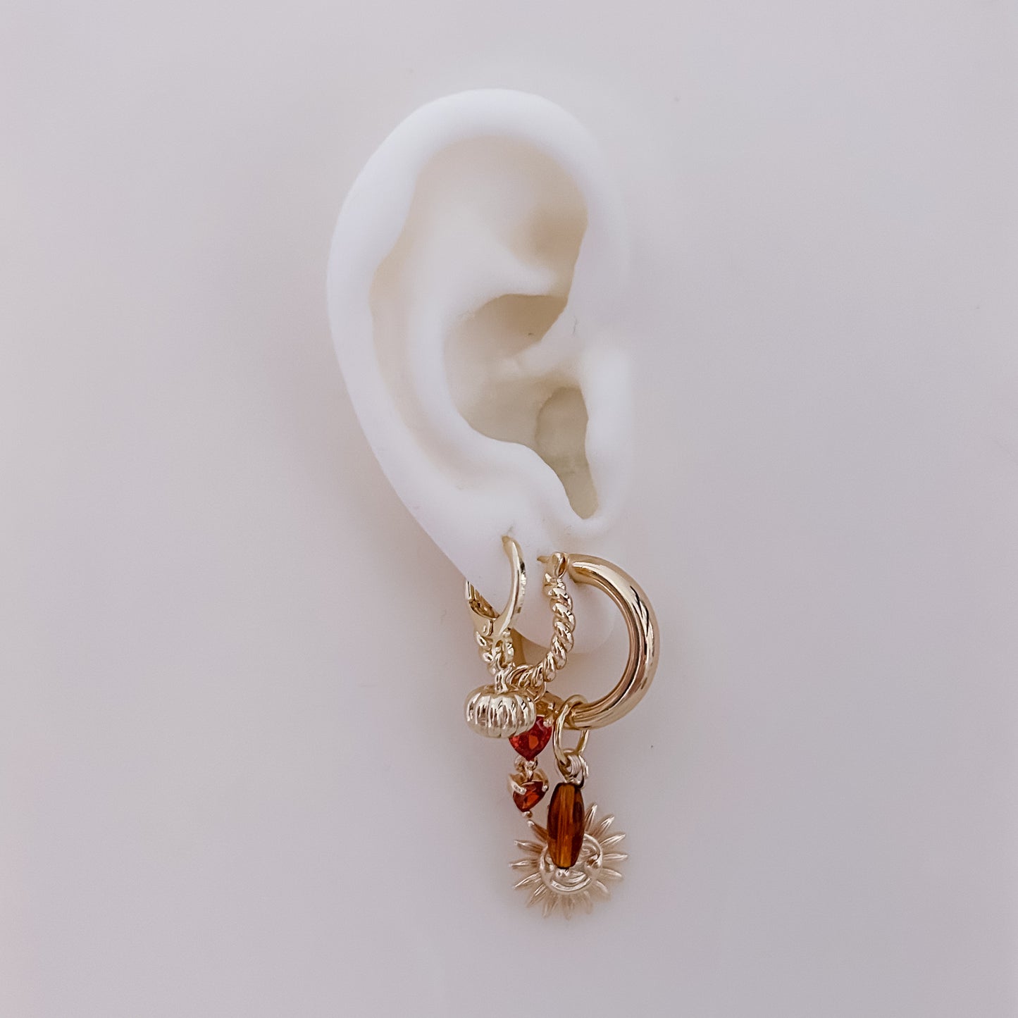 Double Heart Twisted Hoop