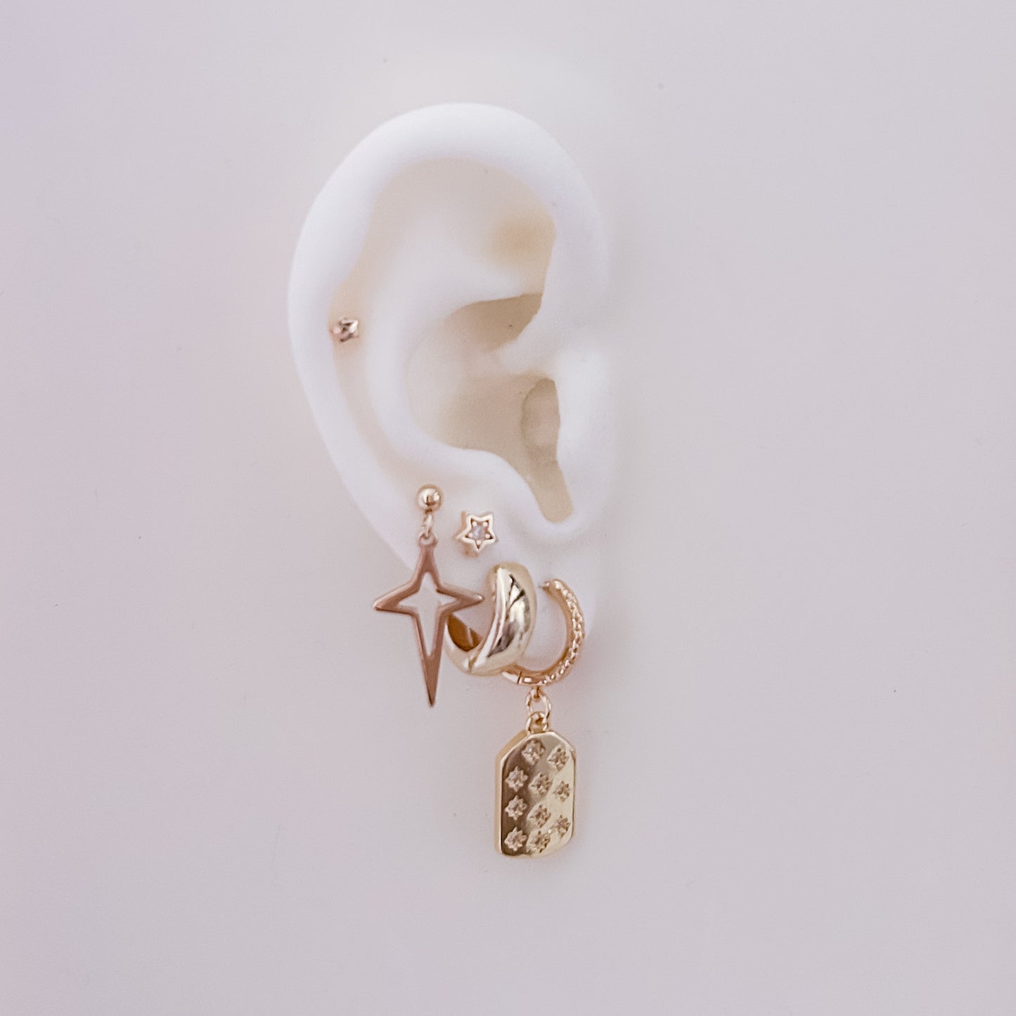 Ten Stars Amulet Hoop