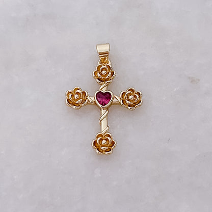 Rose Cross - Charm