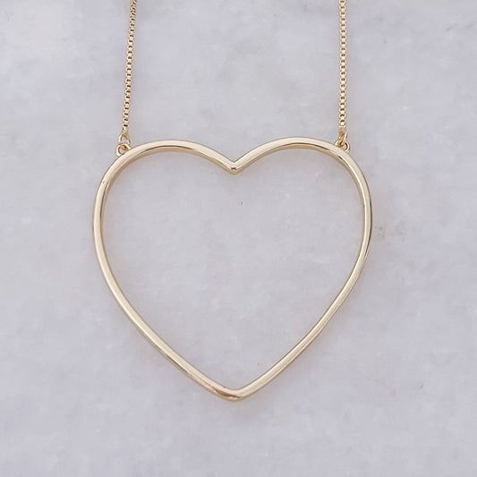Big Gold Heart Necklace