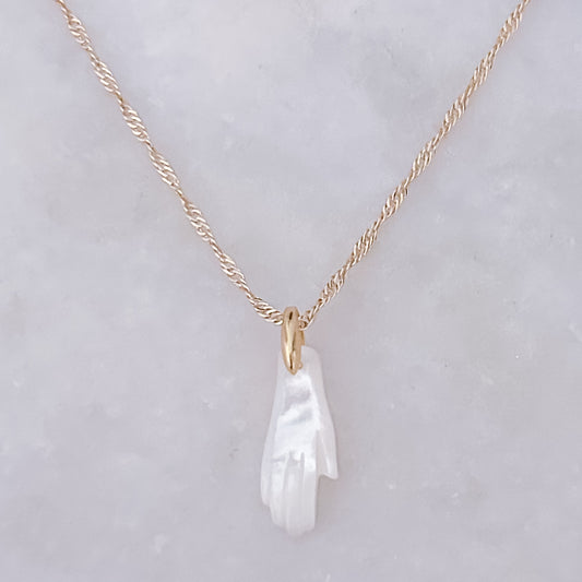 White Hand Necklace