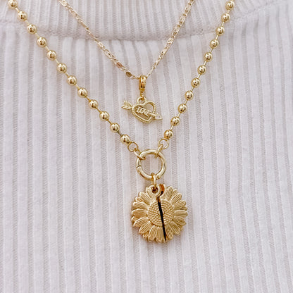 Hidden Message Sunflower - Necklace