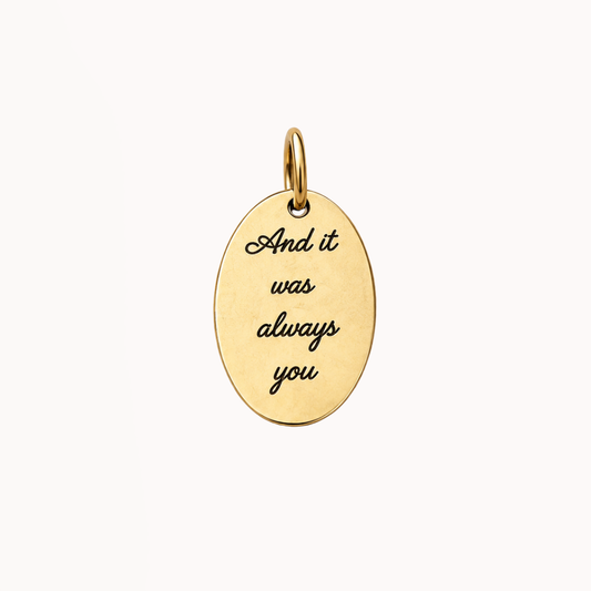 Medium Oval - Engraved Charm