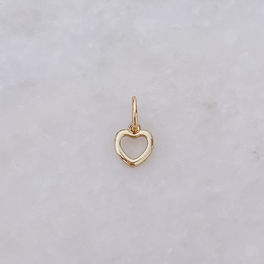 Gold Outline Heart - Charm
