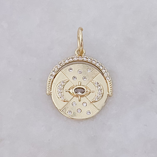 Moon + Eye Coin - Charm