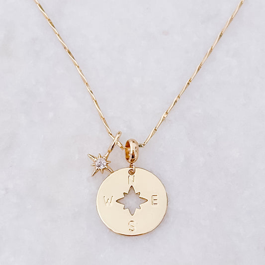 Compass + Star Necklace