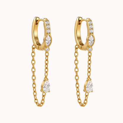 Crystal Drop Chain Earrings