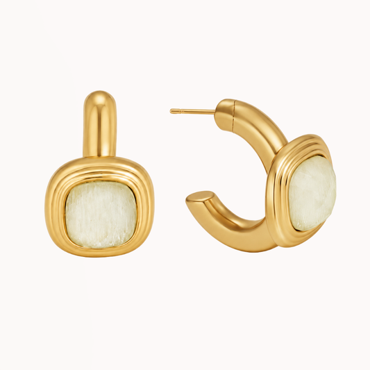 Ivory Glow Hoops