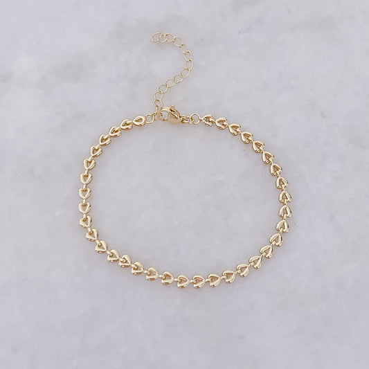 Tiny Gold Hearts Bracelet