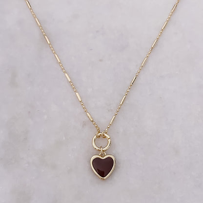 Bits + Brown Heart Necklace