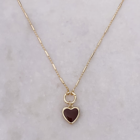Bits + Brown Heart Necklace