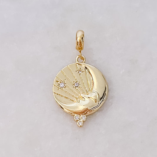 Boho Moon Coin Charm