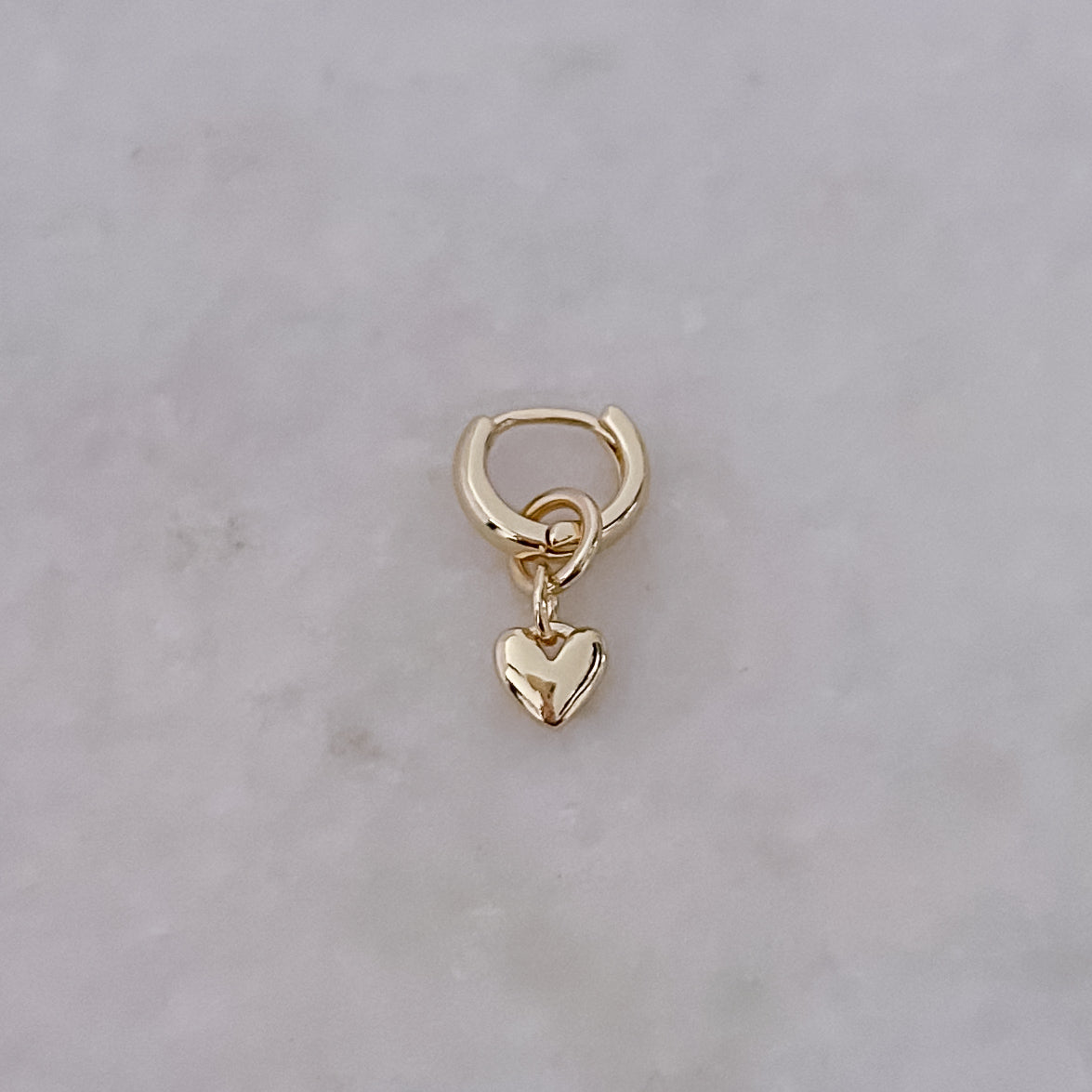 Tiny Gold Heart Hoop
