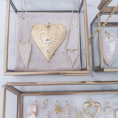 XL Vintage Heart - Charm