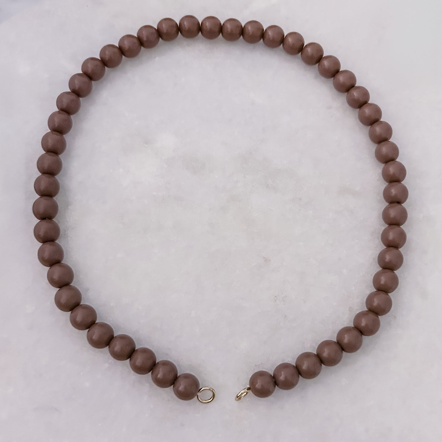 Brown Beads Necklace - 45cm