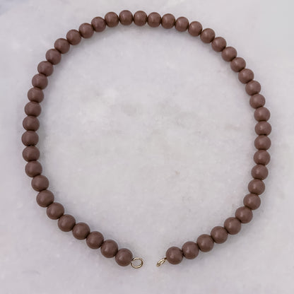 Brown Beads Necklace - 45cm