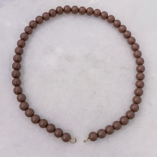 Brown Beads Necklace - 45cm