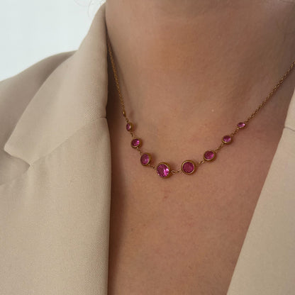 Pink Cascade Necklace