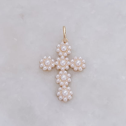 Pearl Cross - Charm