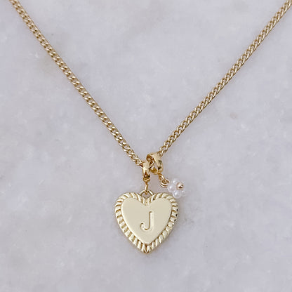 Heart Letter + Flower - Necklace