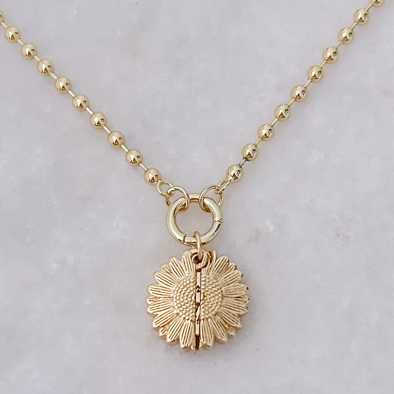 Hidden Message Sunflower - Necklace