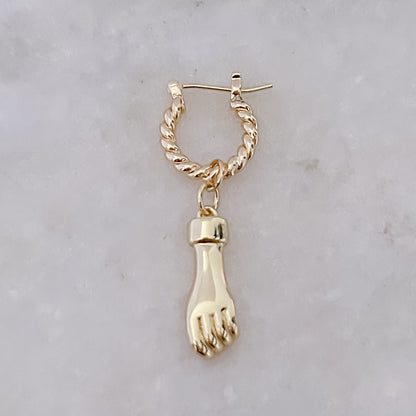 Gold Fist Twisted Hoop