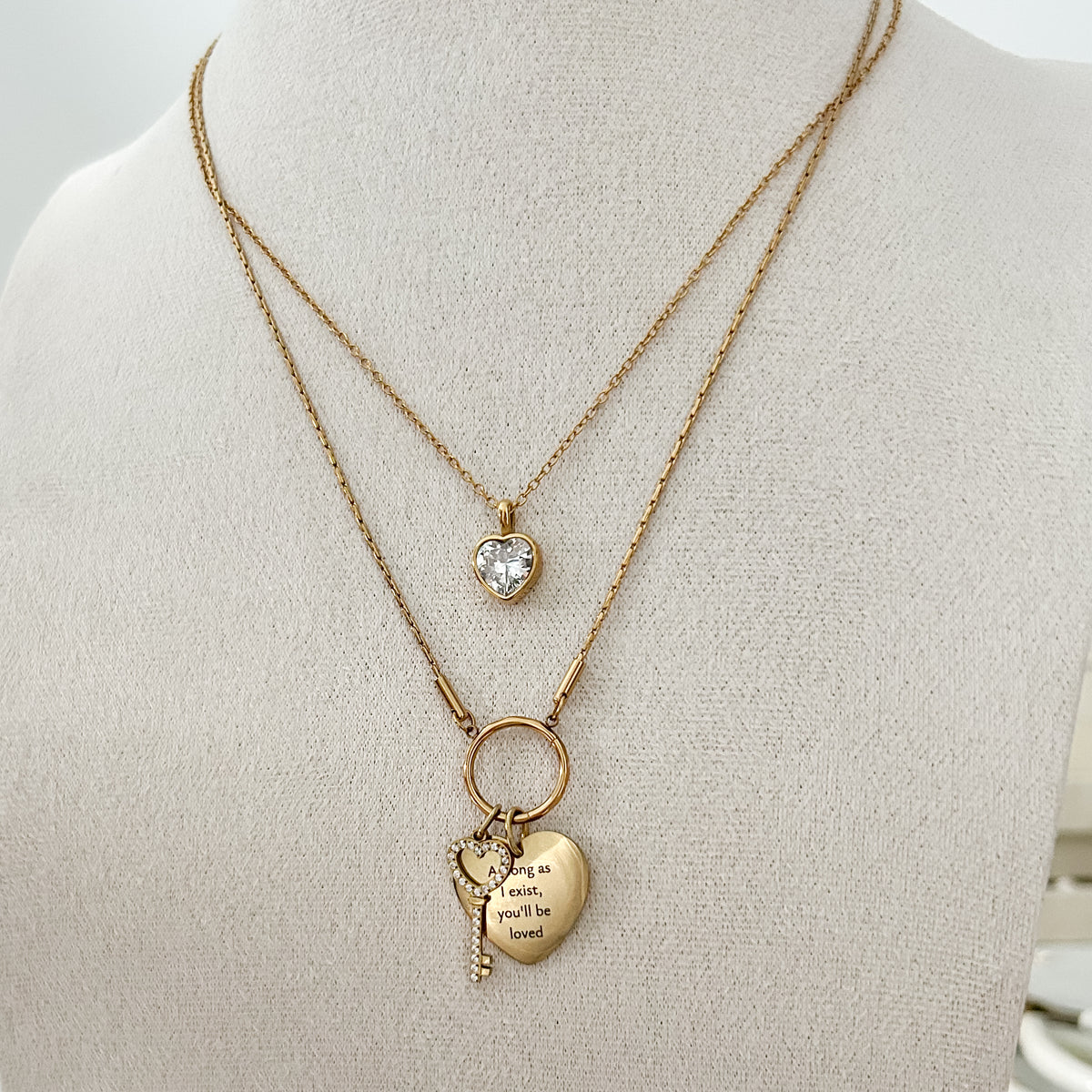 Sparkle Heart Key - Charm