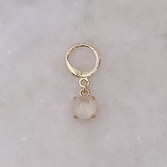 Beige Stone Tiny Hoop