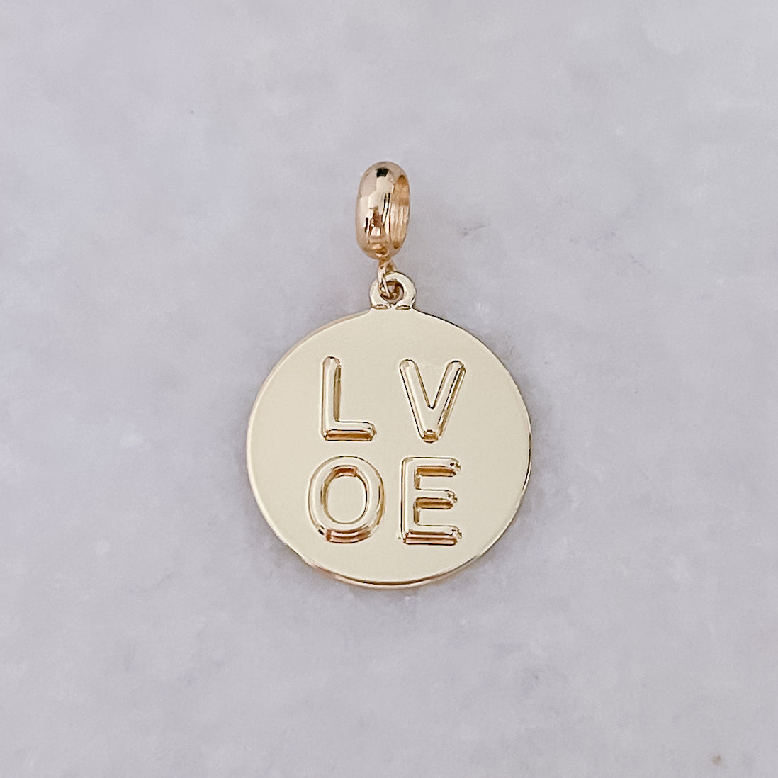 Gold Love Coin Charm