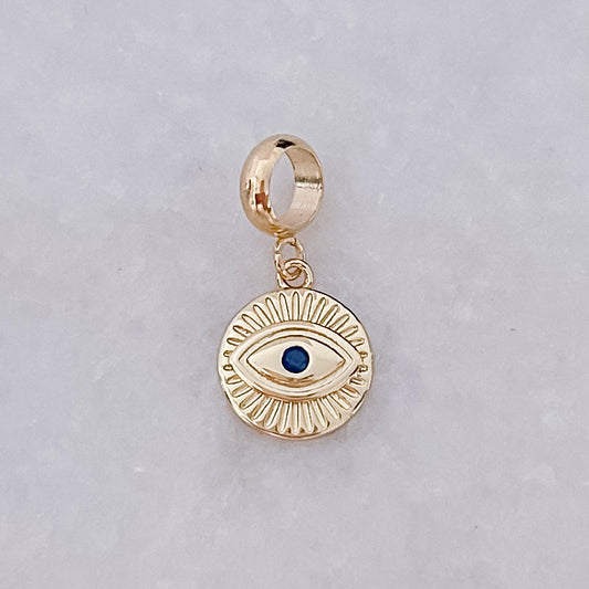 Blue Eye Coin Charm