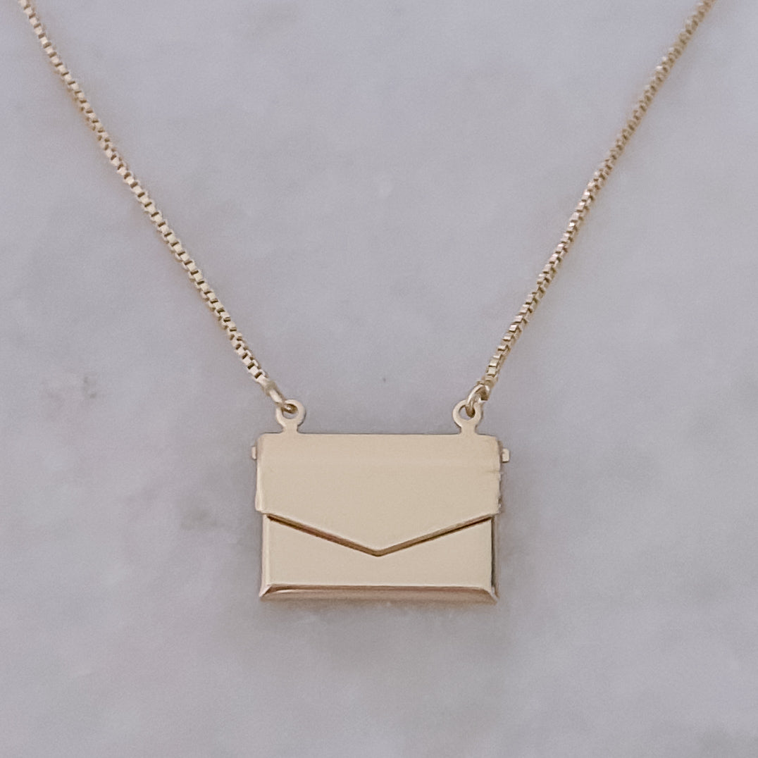 Gold Envelope Necklace