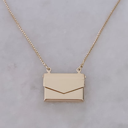 Gold Envelope Necklace