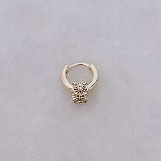Tiny Flower Ring Hoop