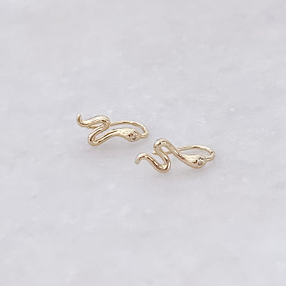 Gold Snake Earrings