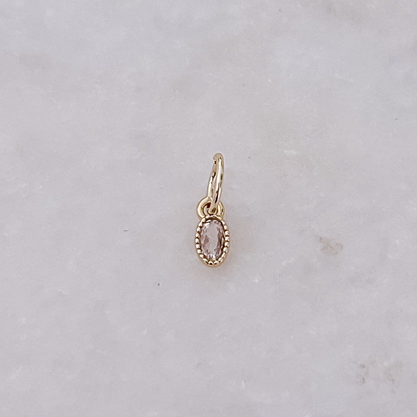 Tiny Oval Diamond - Charm