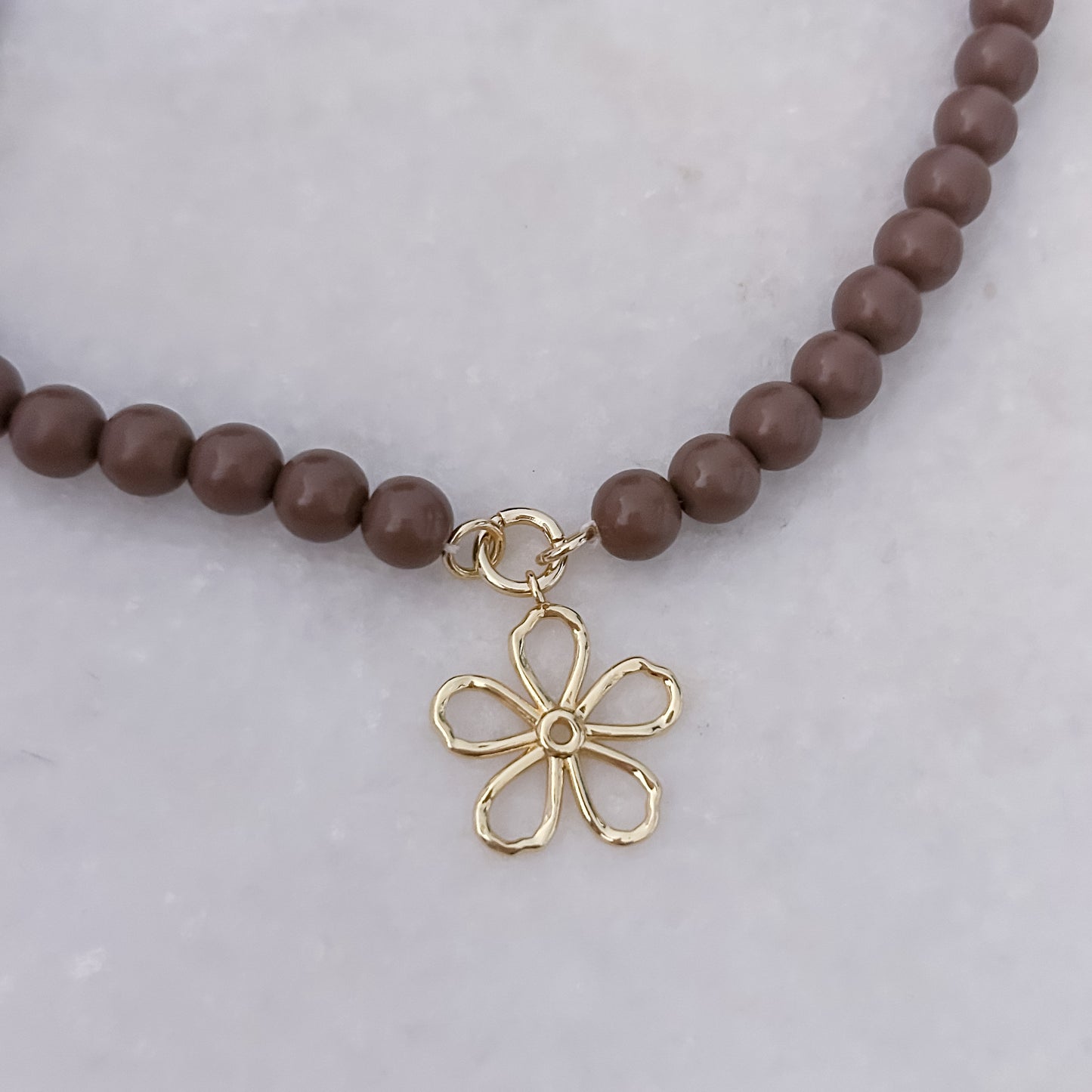 Brown Beads Necklace - 45cm