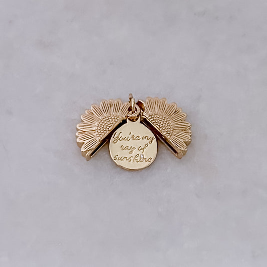 Sunflower with Hidden Message - Charm