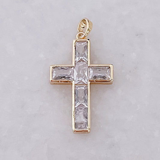 White Cross Charm