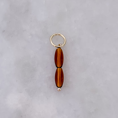 Double Brown Bead - Charm