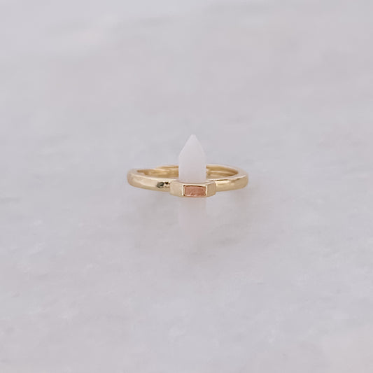 White Gemstone Wand Ring