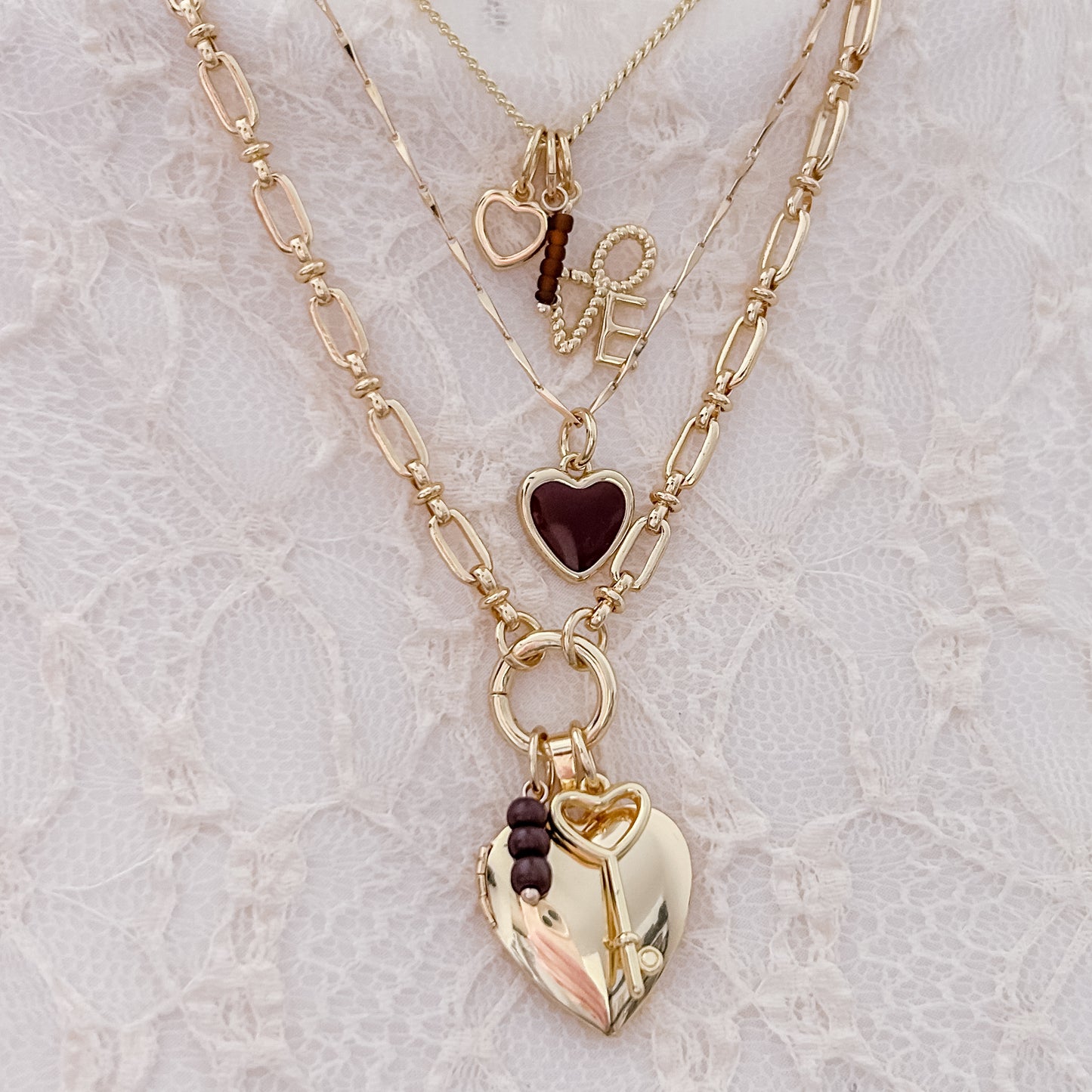 Gold Outline Heart - Charm