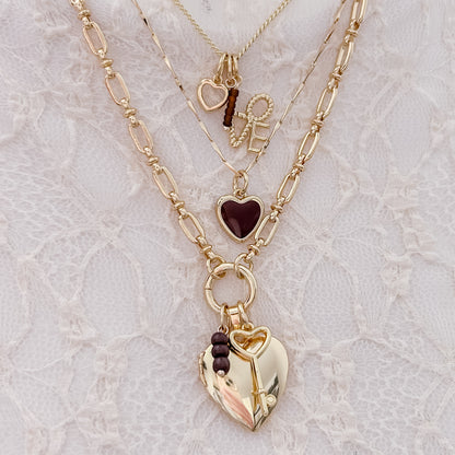 Gold Outline Heart - Charm