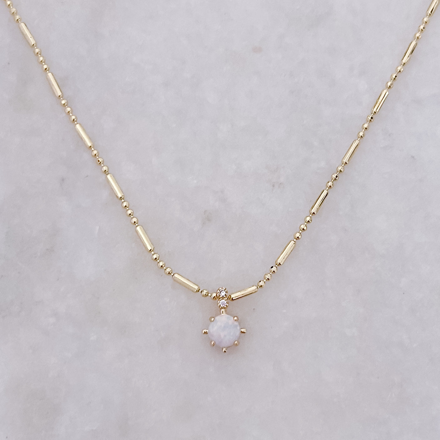 Opal Bars + Bits Necklace