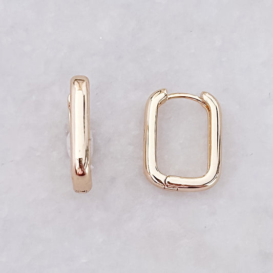 Gold Square Hoops